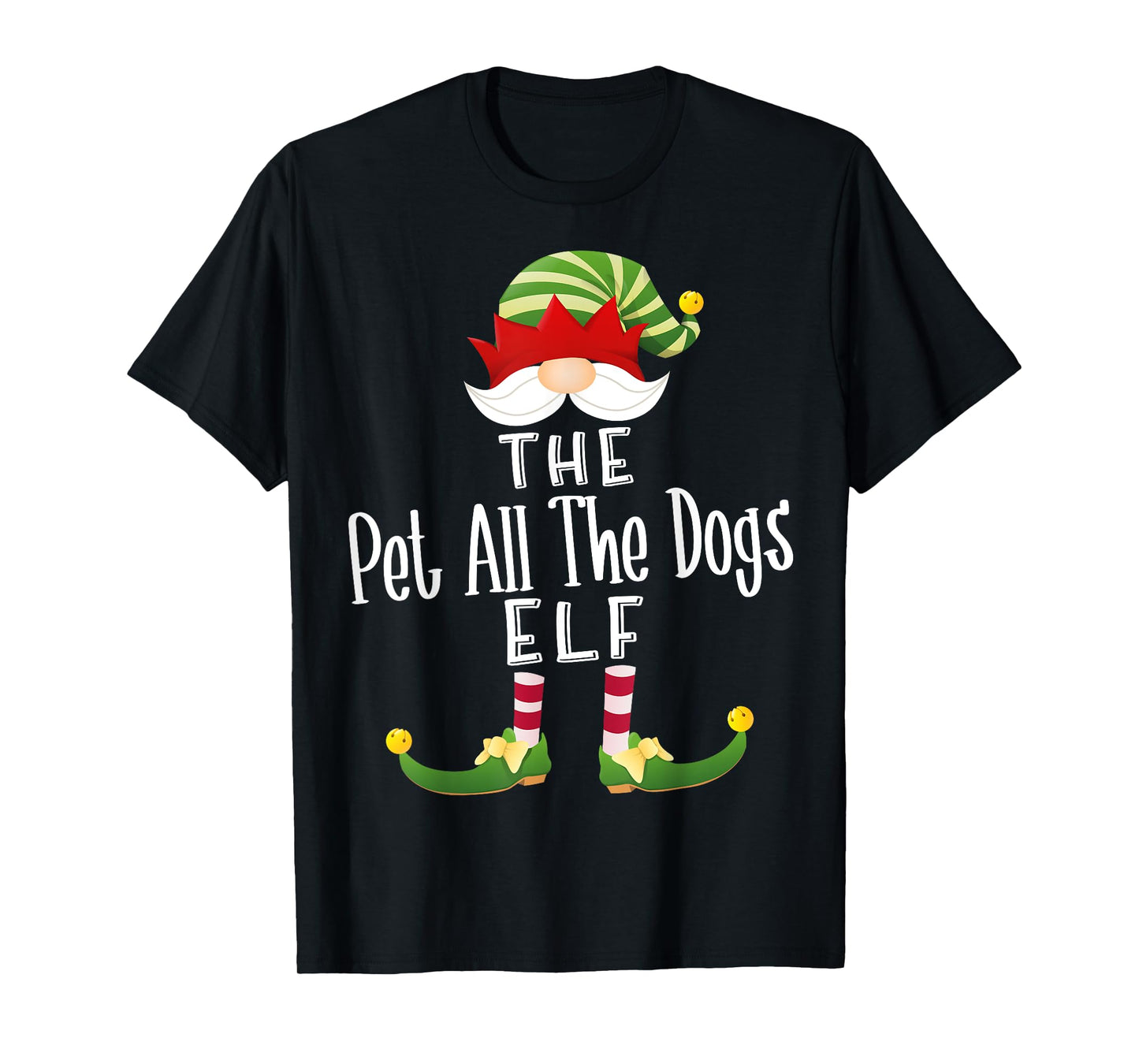 Pet All The Dogs Elf Group Christmas Funny Pajama Party T-Shirt