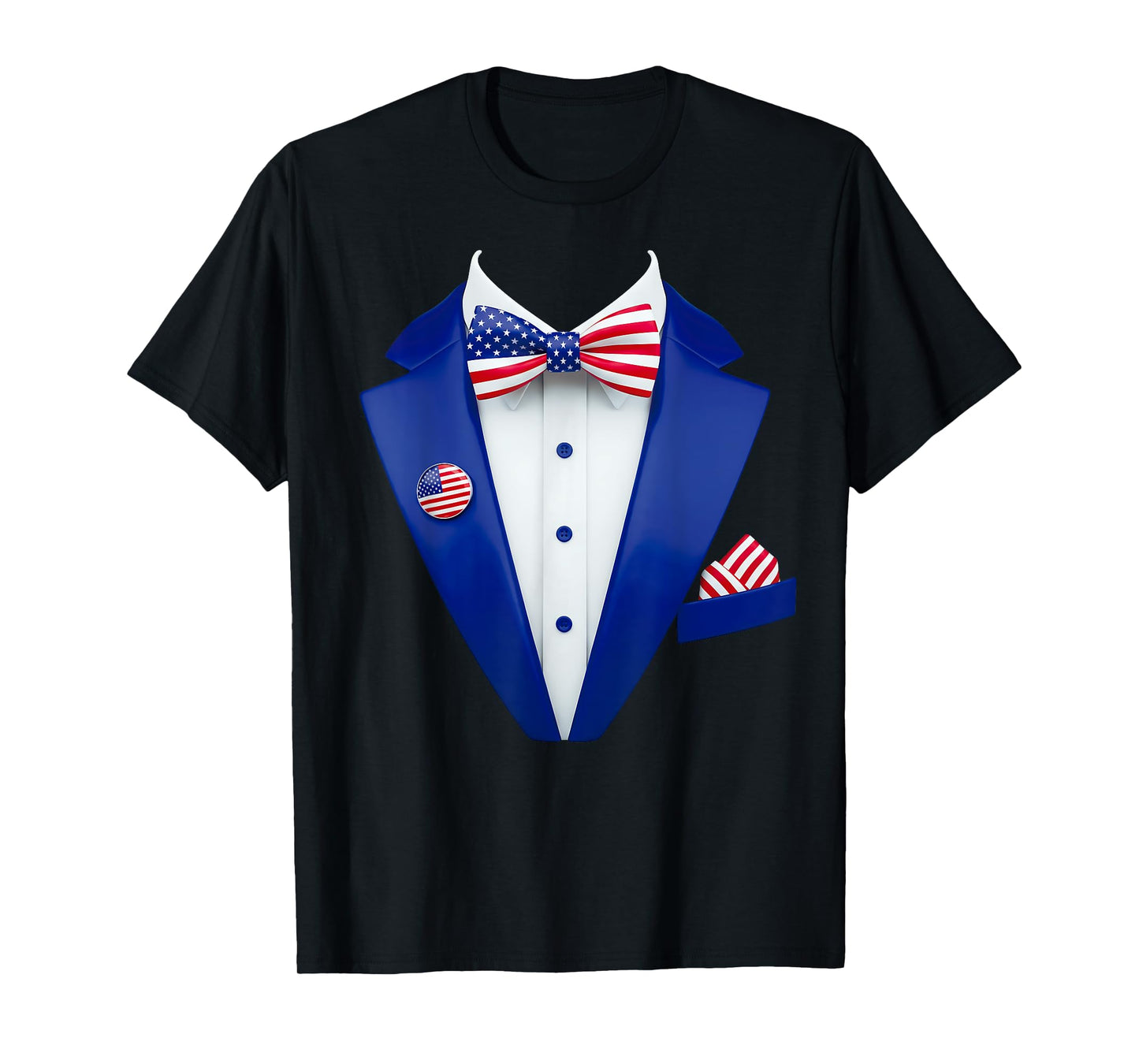 Patriotic Tuxedo with Tie A Funny USA Design for Weddings T-Shirt