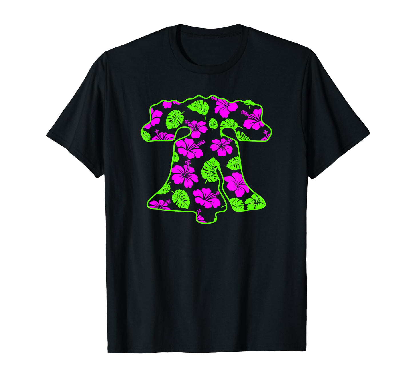 Tropical Green Pink Liberty Bell Philadelphia PA Hawaiian T-Shirt