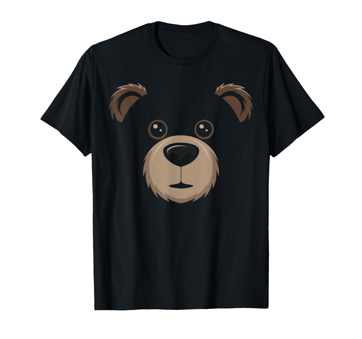 Bear Face Halloween Costume Brown Bear Animal Kids T-Shirt