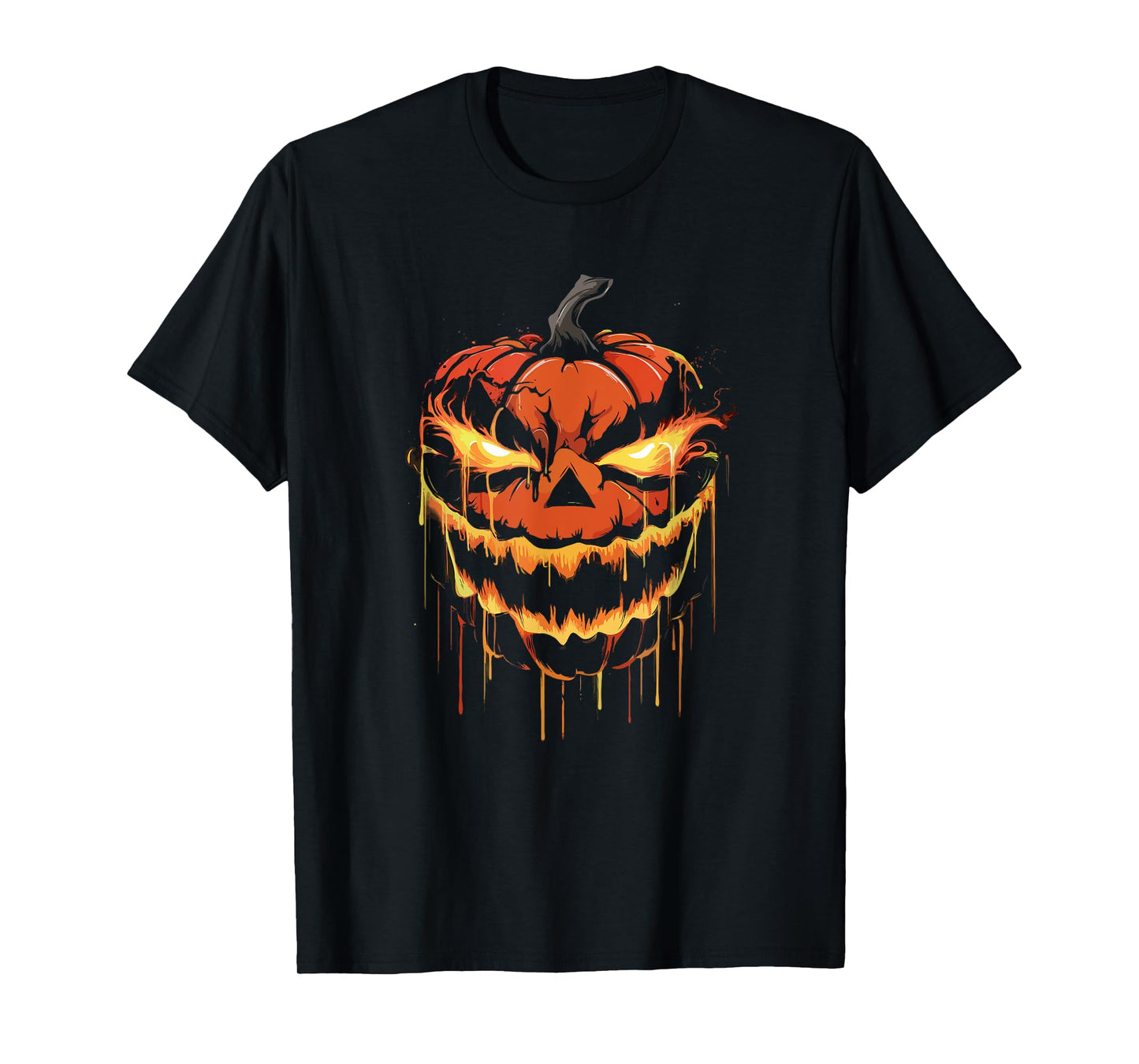 Scary Halloween Pumpkin Face Paint Drip spooky Jackolantern T-Shirt