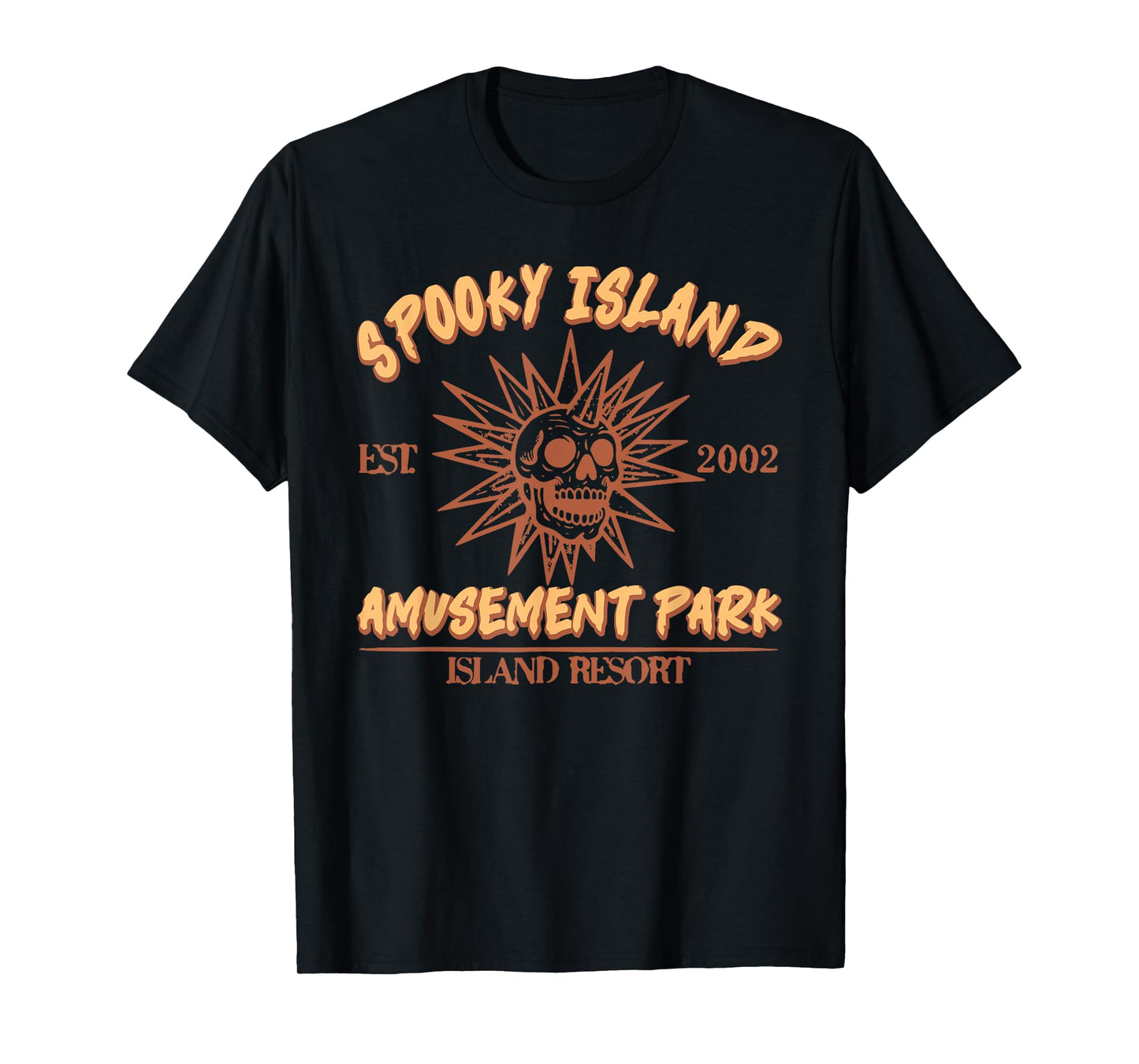 Spooky Island Est 2002 Amusement Park Skull Halloween Funny T-Shirt