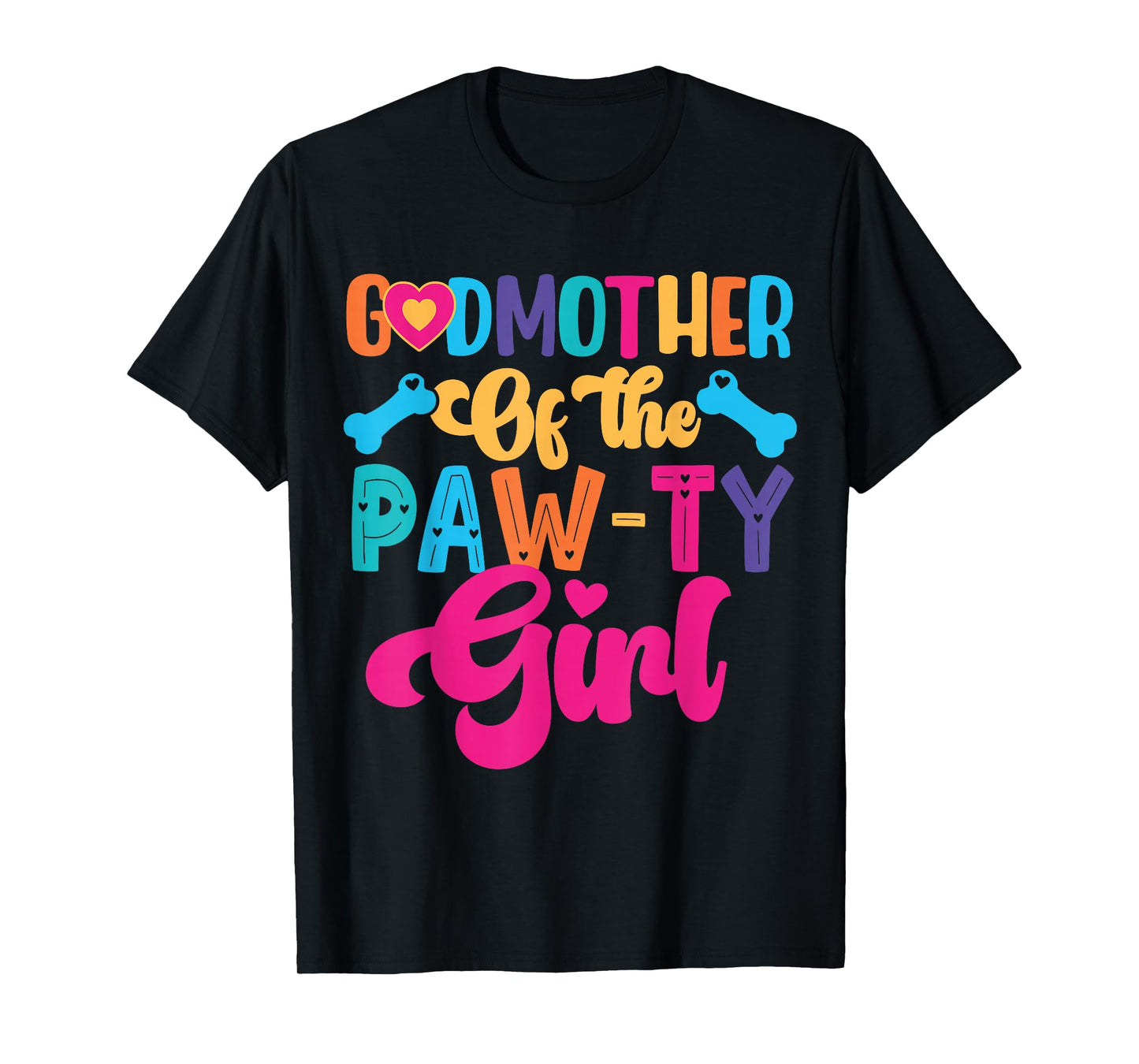 Godmother Of The Birthday Girl Dog Paw Family Matching Party T-Shirt