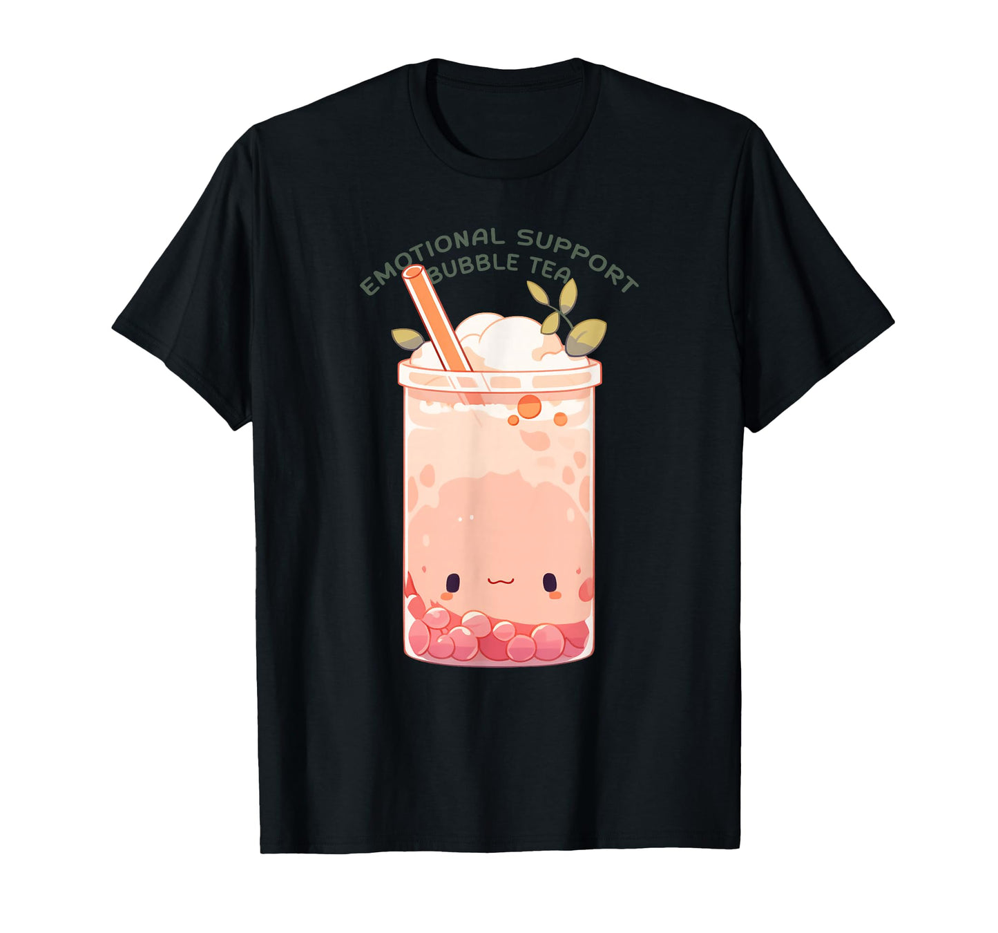 Emotional Support Bubble Tea Cute Kawaii Bubble Tea T-Shirt