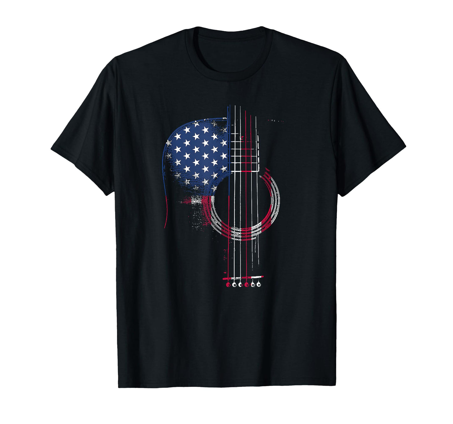 Funny Guitar America Flag Patriotic 4th Of July Women Men T-Shirt