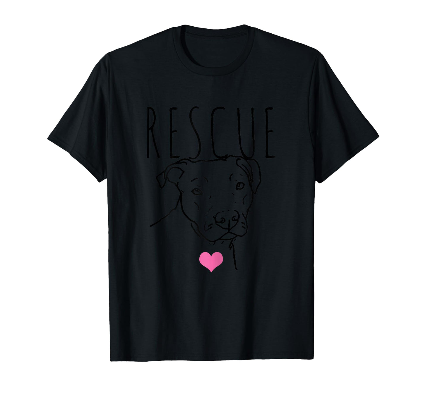 Dog Rescue Pitbull Cute Heart Adopt Pet Animal Dog Lover T-Shirt