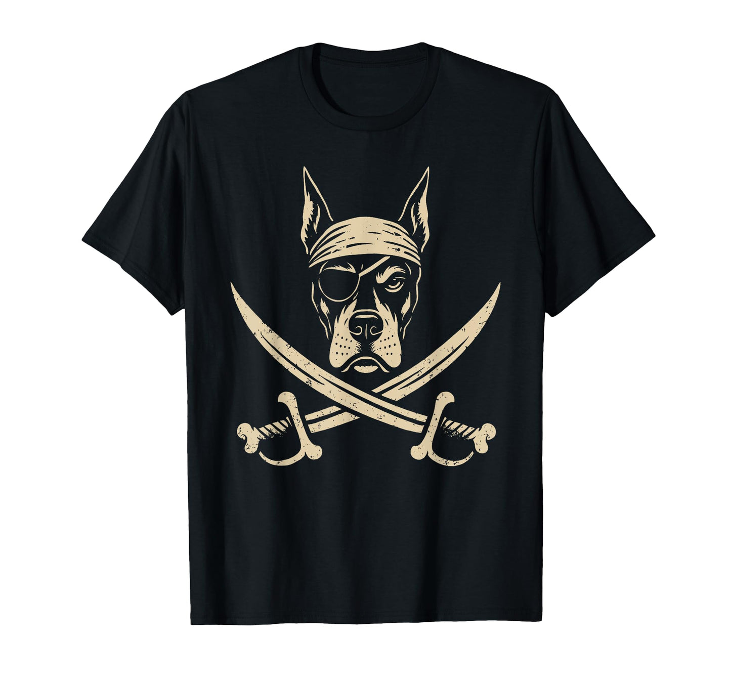 Vintage Pirate Doberman Crossbones Dobie Dog Lover T-Shirt