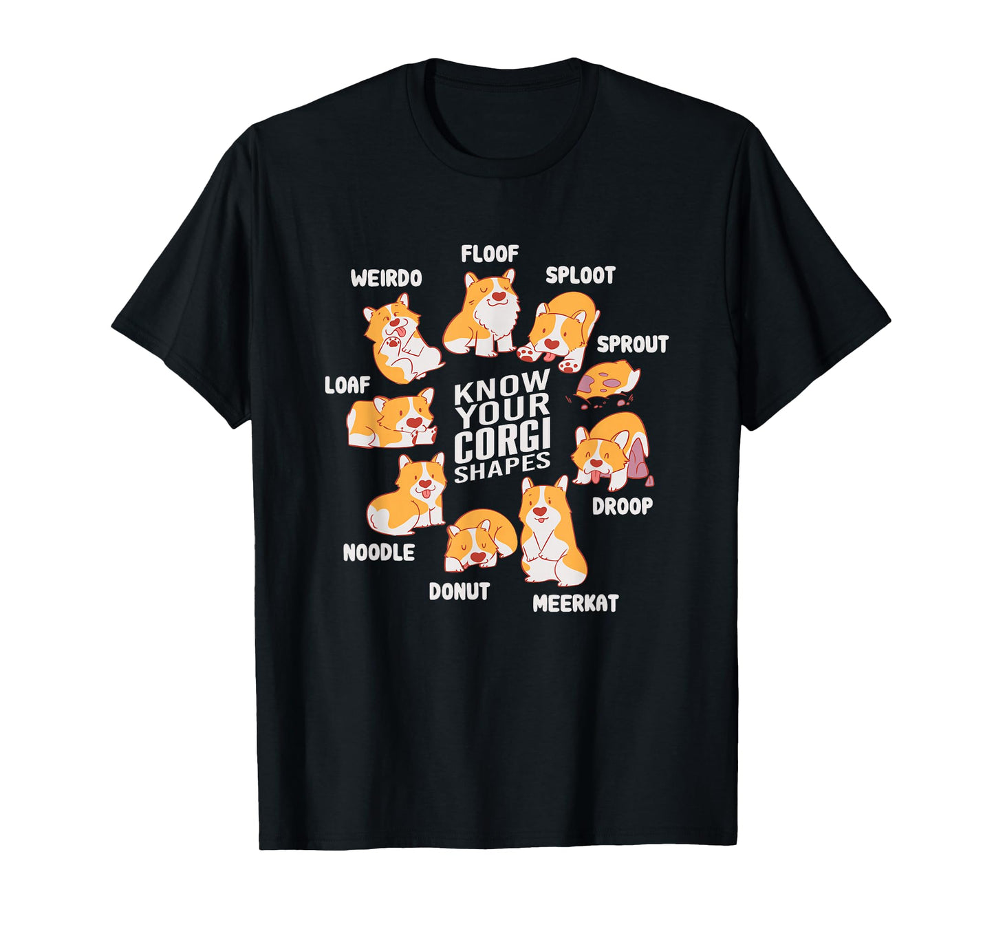 Funny Know Your Corgi Shapes Cute Welsh Dog Lover T-Shirt
