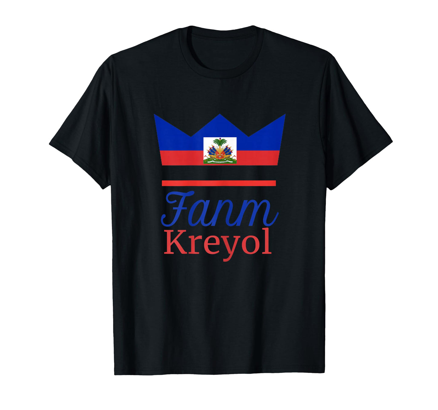 Fanm Kreyol Haitian Pride Haiti Crown Gift Ayiti Flag T-Shirt