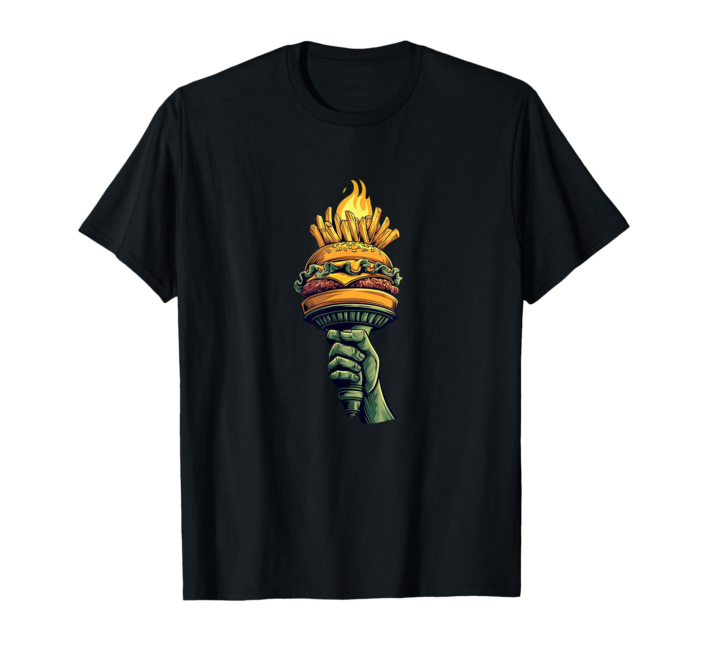 Burger and Fries Trophy in Flames for Boys and Girls T-Shirt