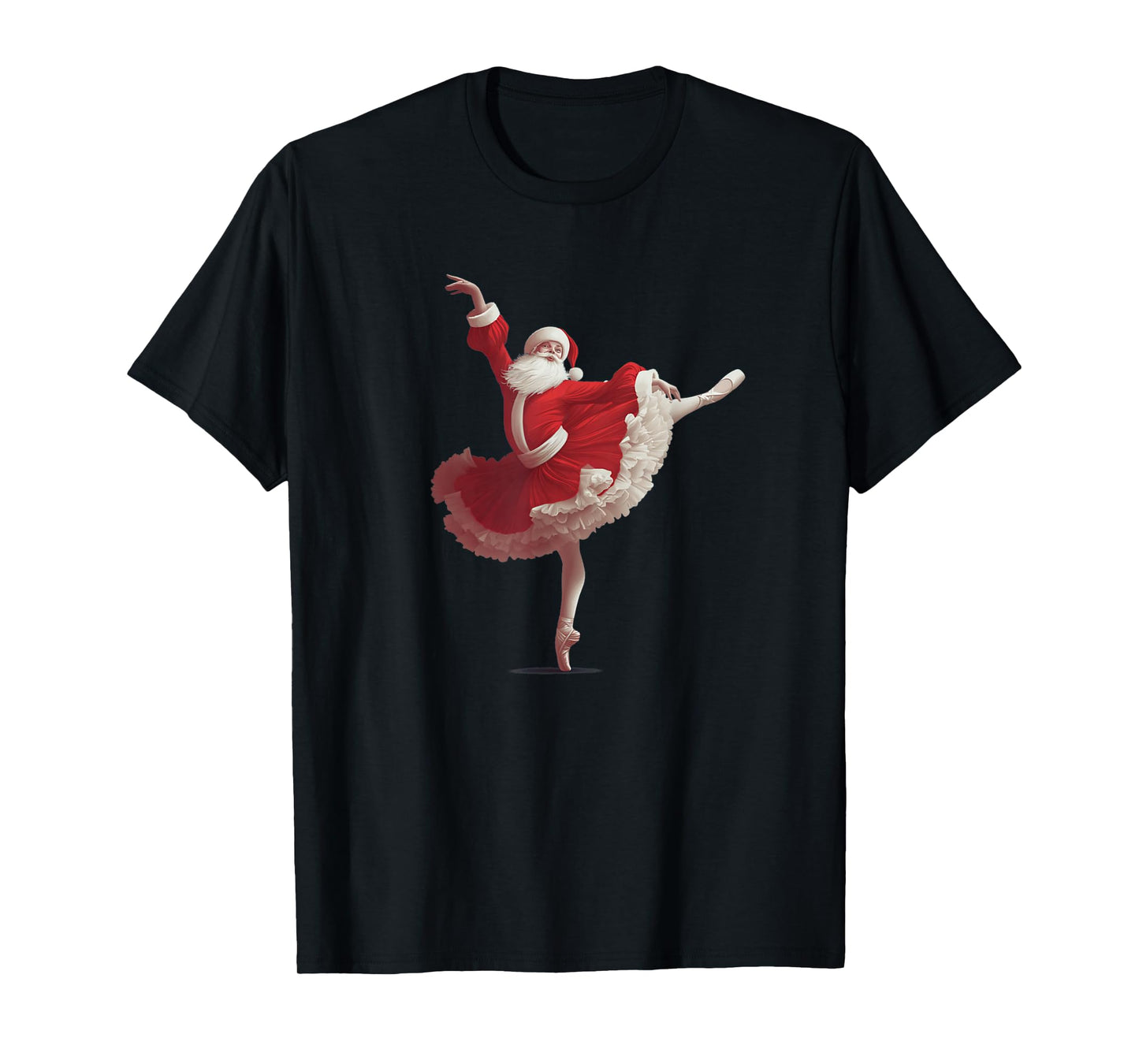 Funny Santa Claus with Ballerina Tutu Costume T-Shirt