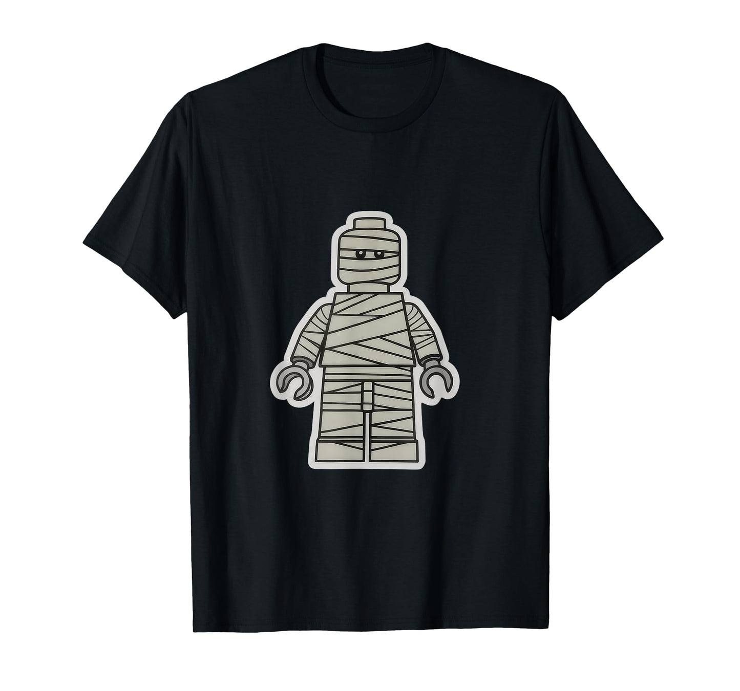 Halloween Building Brick Man - Mummy T-Shirt