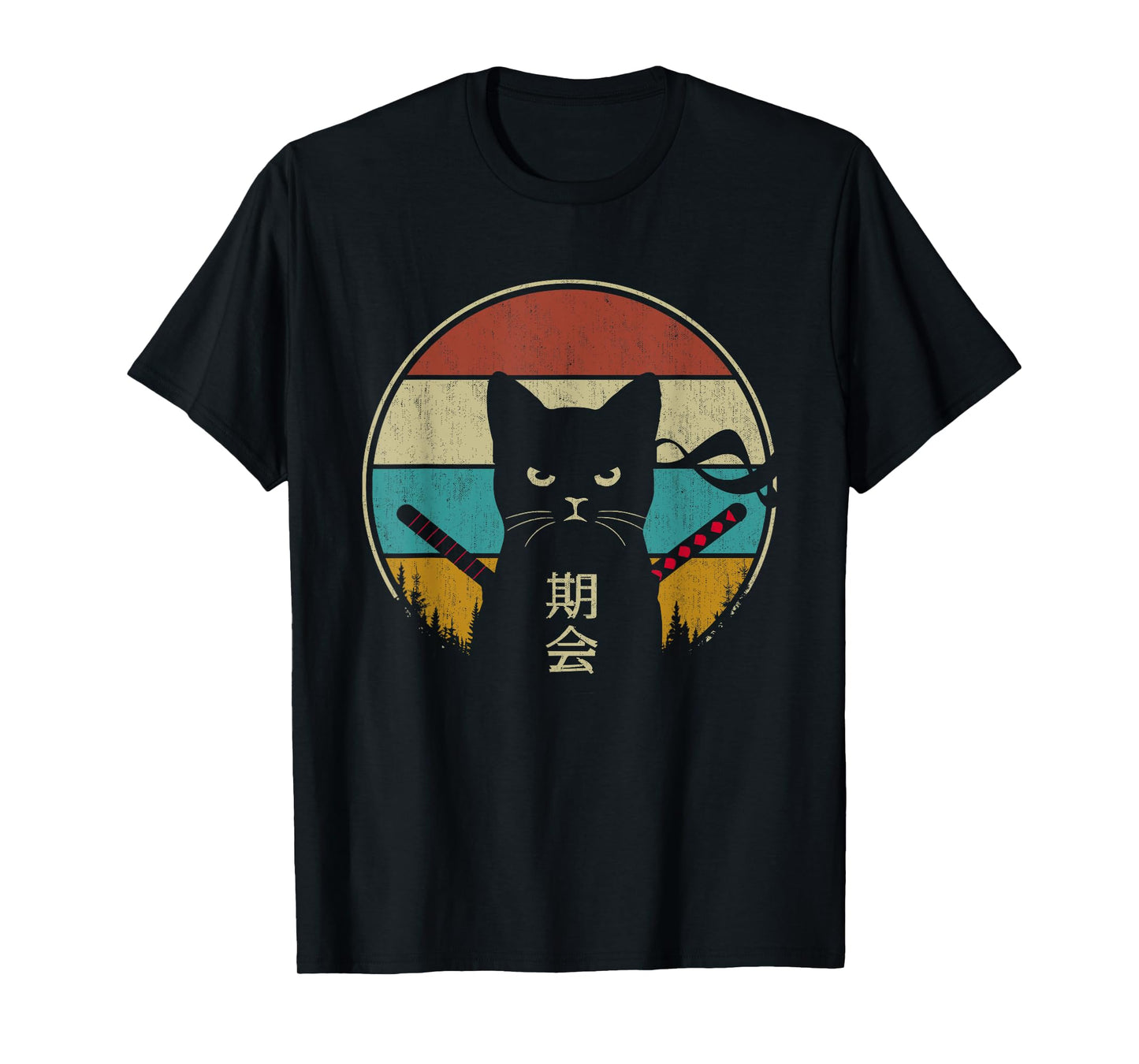 Vintage Japanese Cat Kawaii Retro Style Cat Kitten Lover Men Women Girls Kids T-Shirt