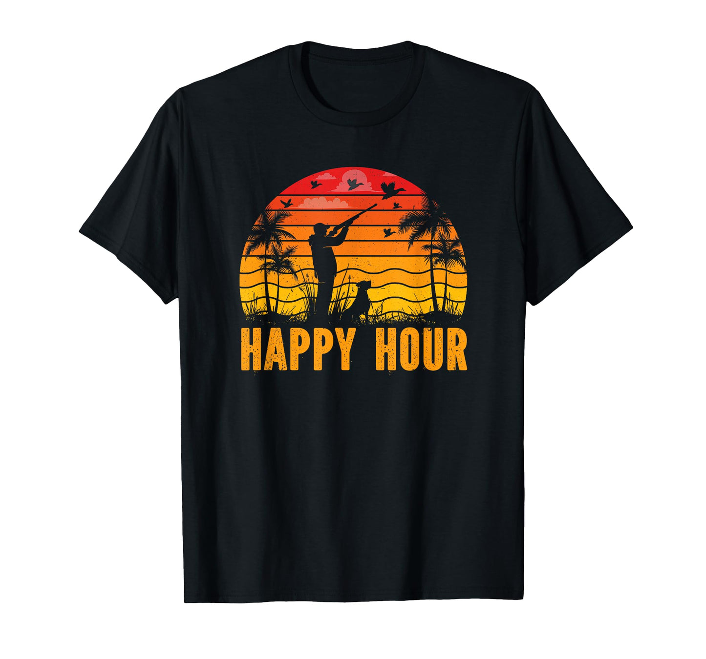 Duck Hunting Apparel, Happy Hour Duck Hunter Hunting Dog T-Shirt for Men Women