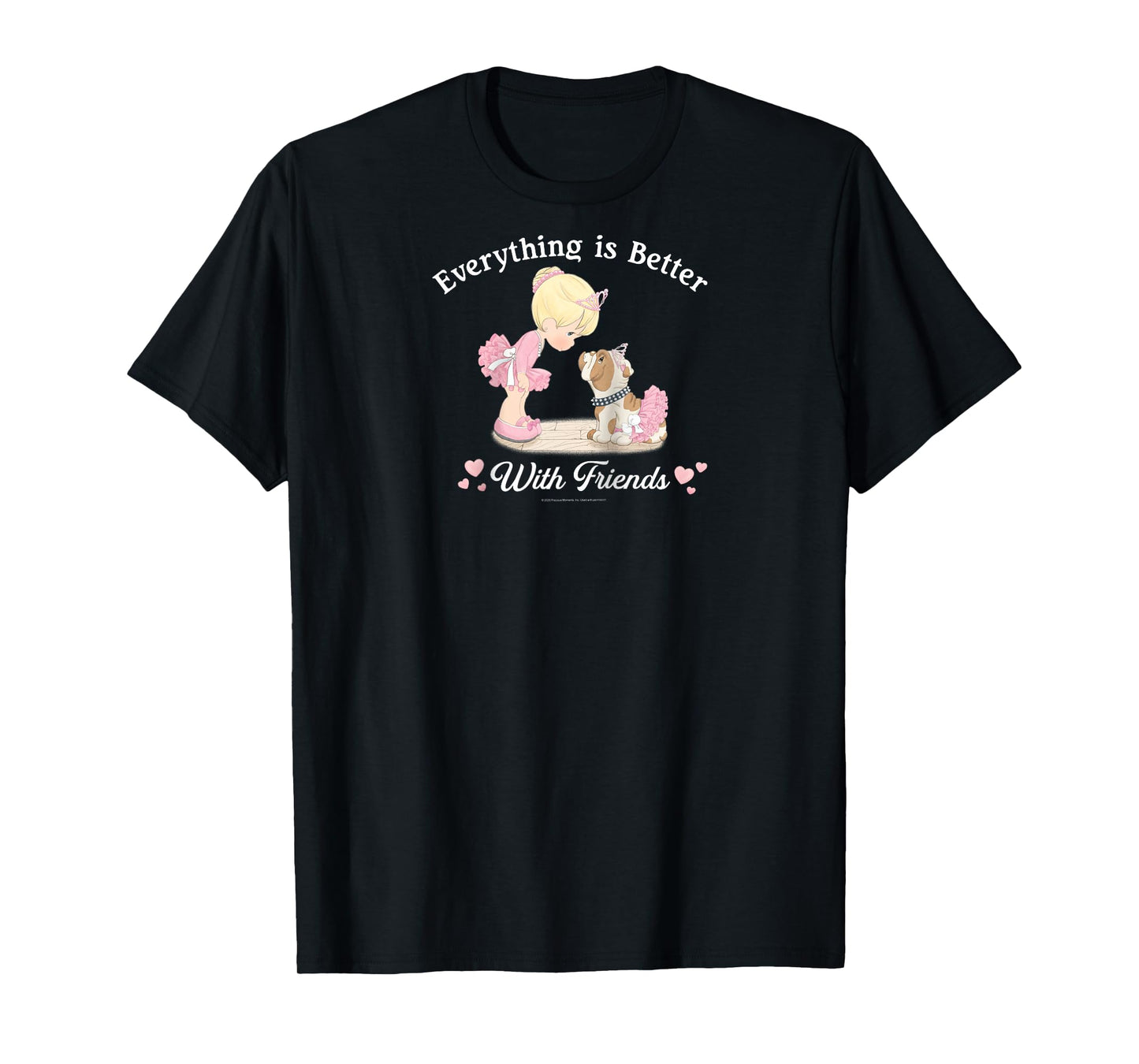 Precious Moments Better with Friends Cute Dog Ballet Dancing Raglan Baseball Tee