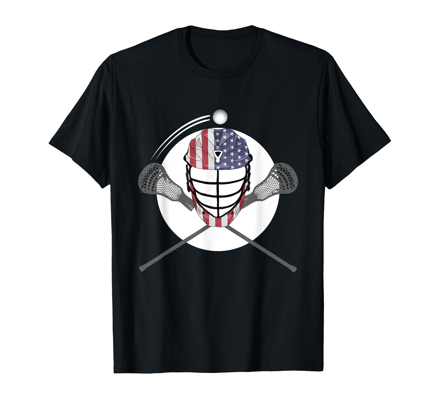 Lacrosse Helmet and Sticks, American Flag Lax Helmet T-Shirt T-Shirt
