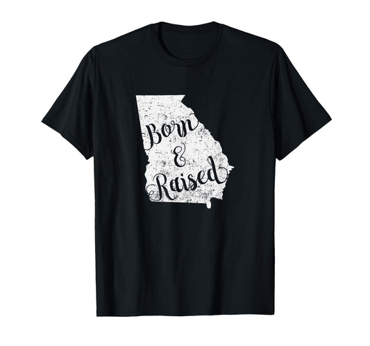 Georgia Born & Raised Vintage T-Shirt Home State Love Gift T-Shirt