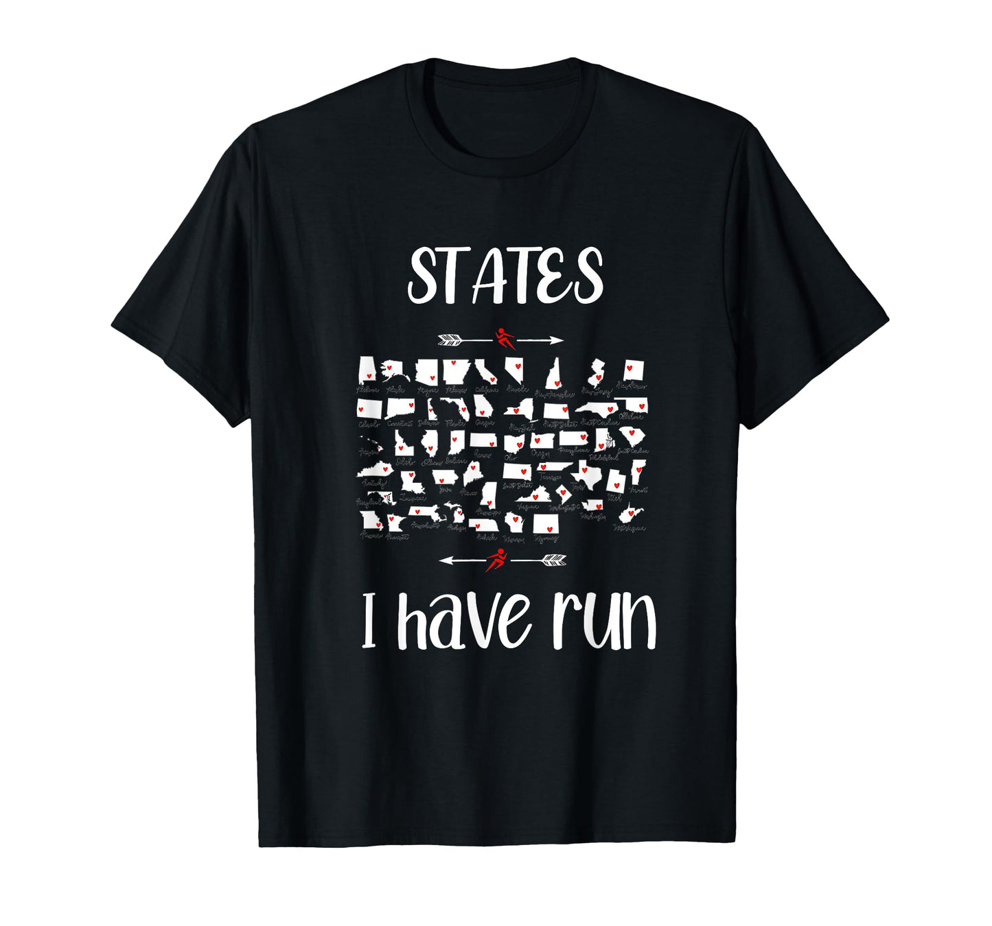 States 50 I Have Run Club Halffanatics Running Enthusiasts T-Shirt