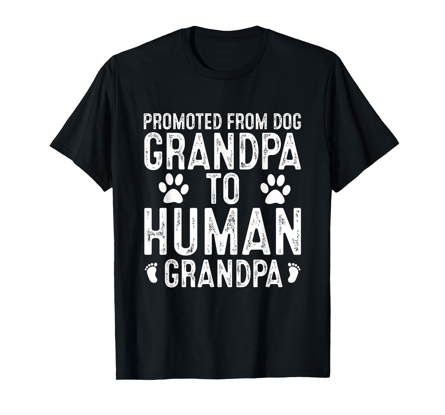 Funny New Grandpa Promoted from Dog Grandpa to Human Grandpa T-Shirt