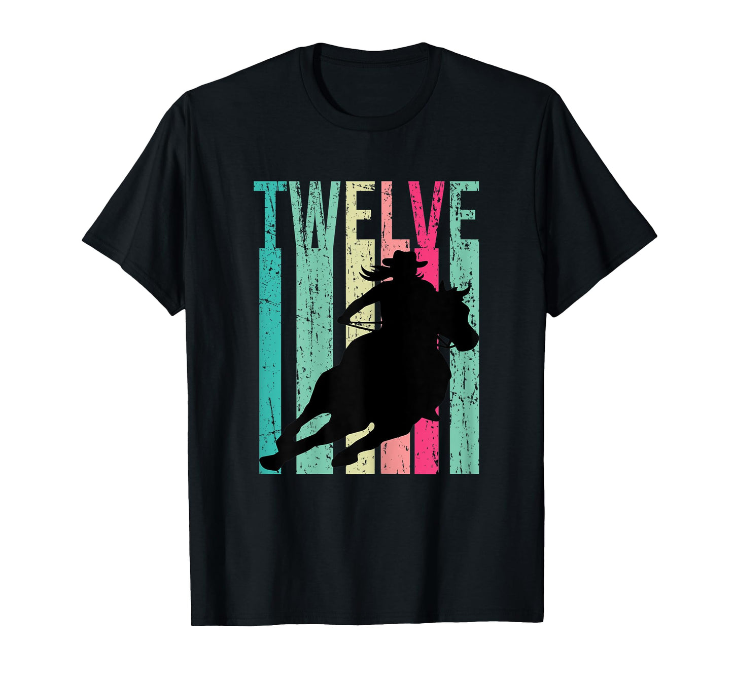 Retro Rodeo 12th Birthday Horse Lover Cowgirl Country 12 T-Shirt