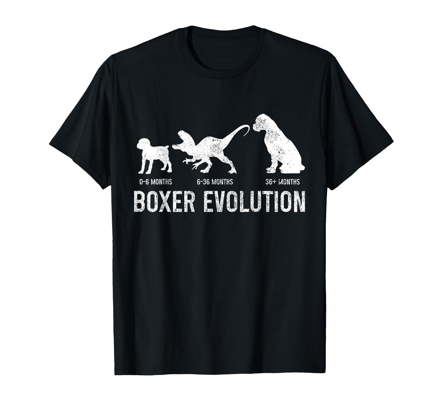 Boxer Dog Evolution Funny Dog Lover Puppy Boxer Mom Dad T-Shirt