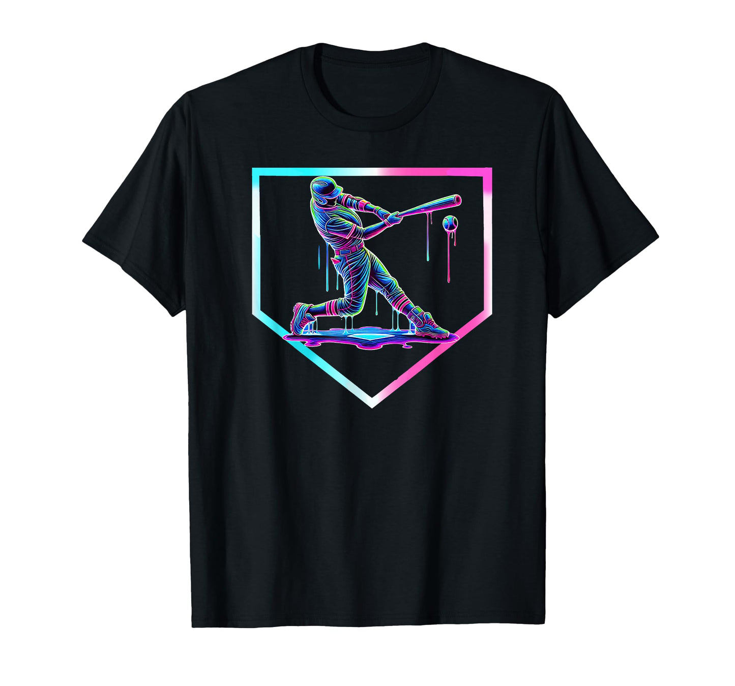 Baseball Drip Ice Cream Baseball Home Plate Boys Baseball T-Shirt