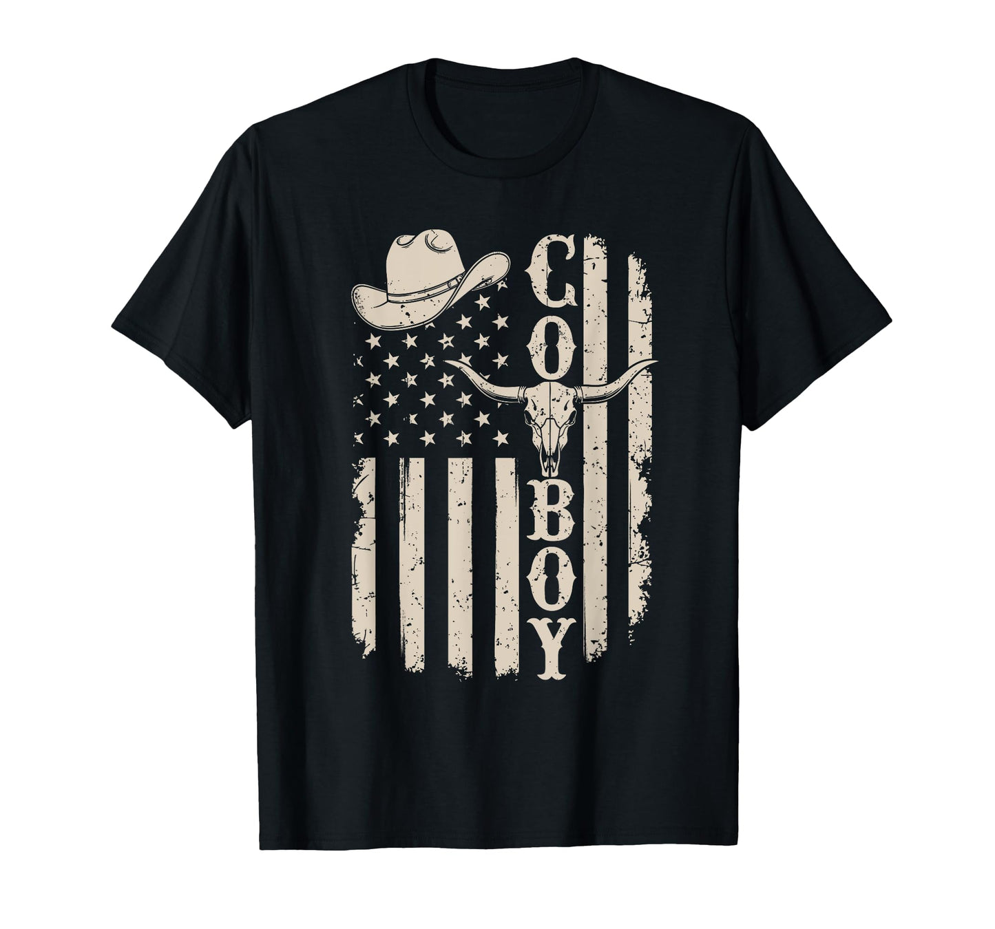 Cowboy US Flag - Country Western Cowpoke Rancher T-Shirt