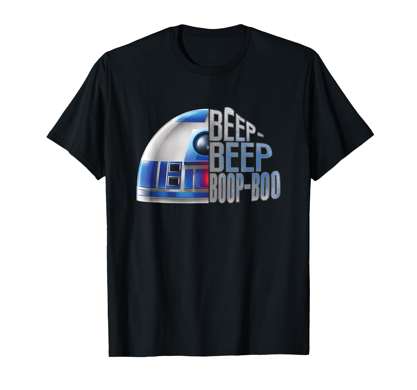 Star Wars Beep-beep Boop-boo R2-D2 Half Text Face Portrait T-Shirt