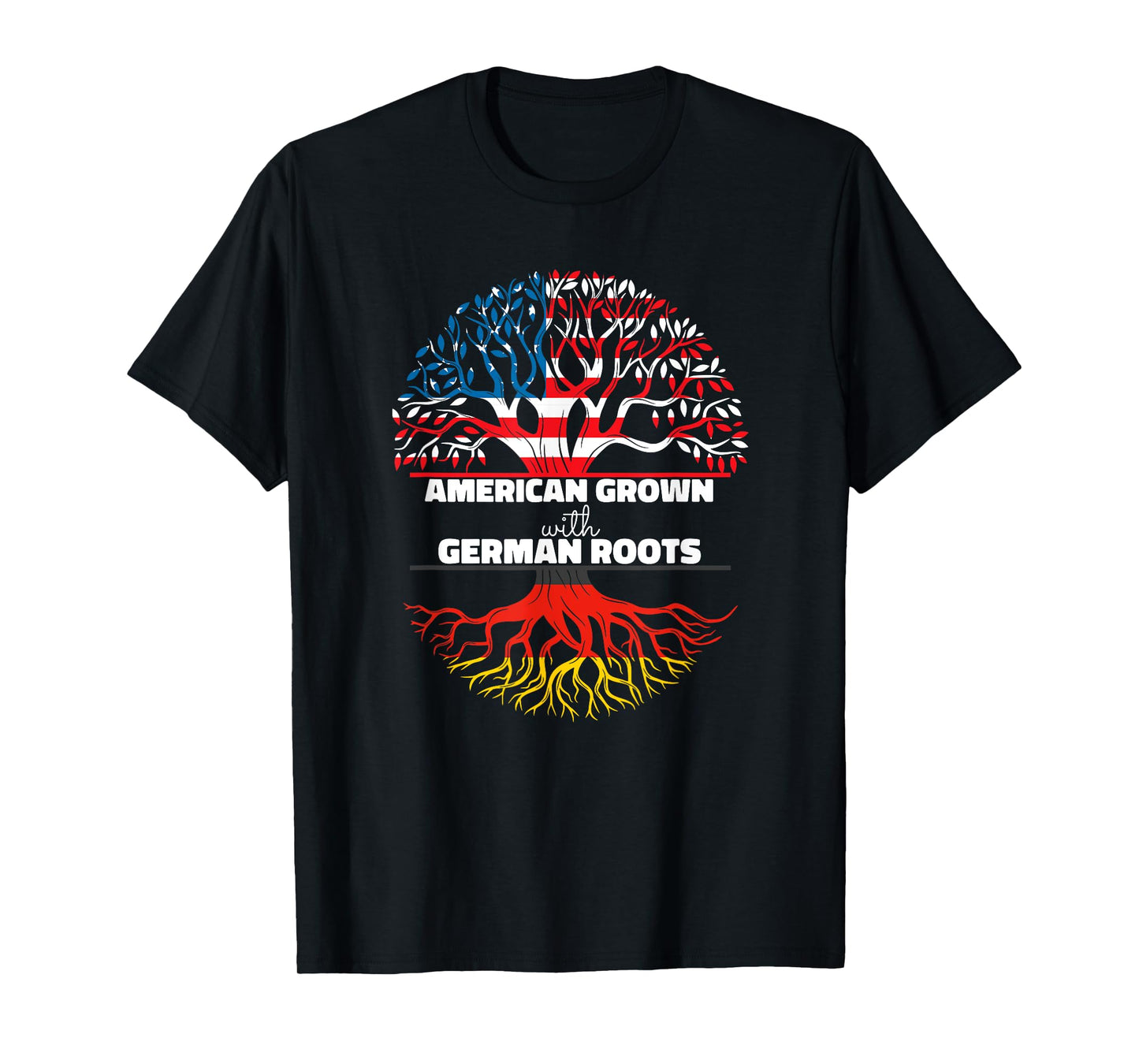 American Grown With German Roots Half Usa Germany Flag Dutch T-Shirt