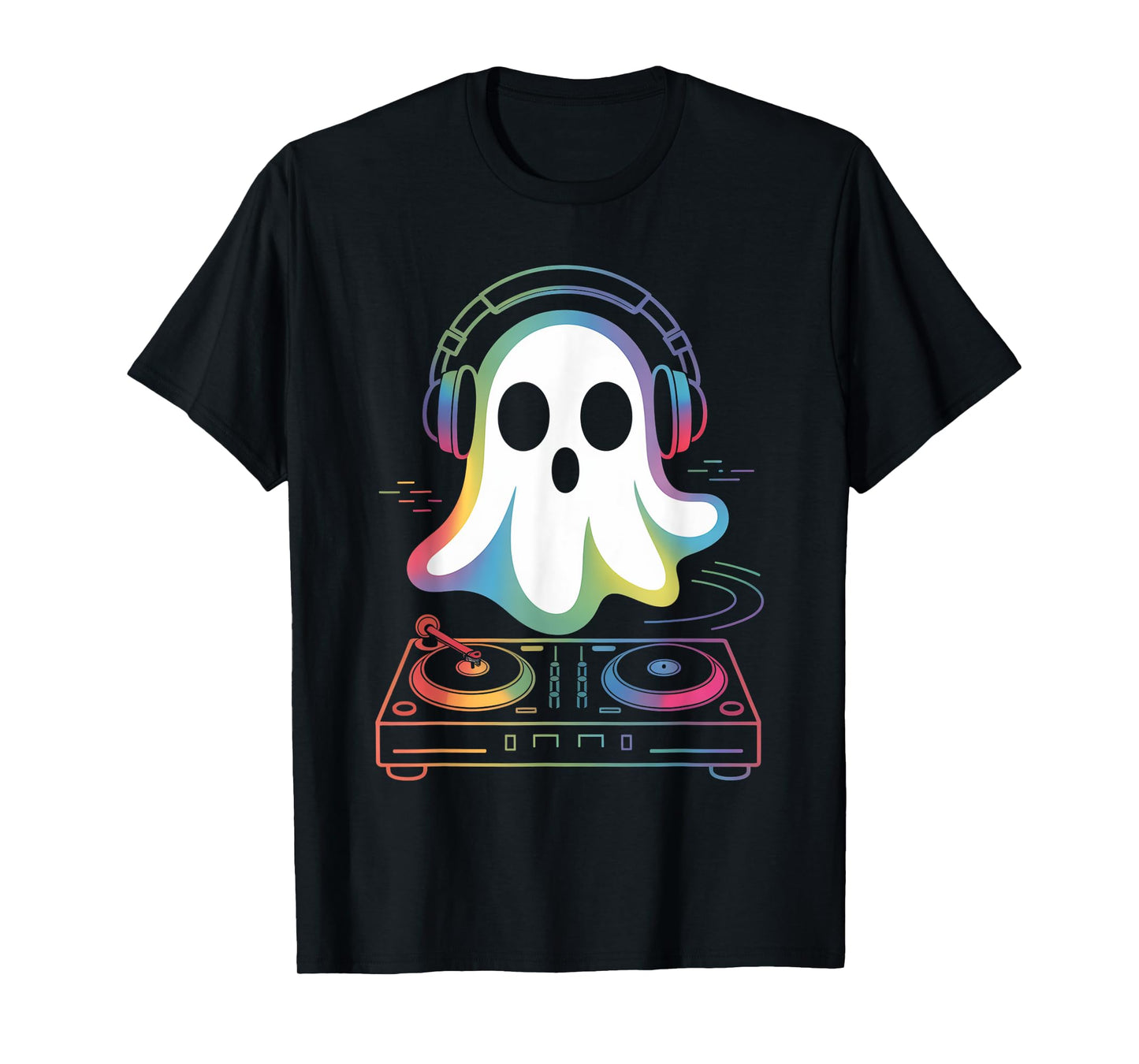 House Music ghost dj Optical Illusion EDM halloween Rave DJ T-Shirt