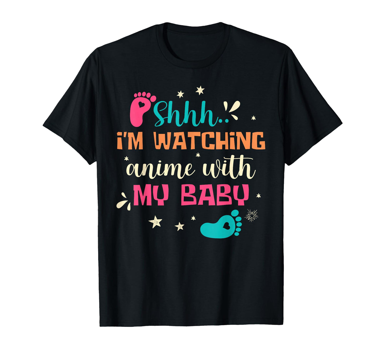 Shhh… I'm Watching Anime with My Baby Otaku New Dad Mom T-Shirt