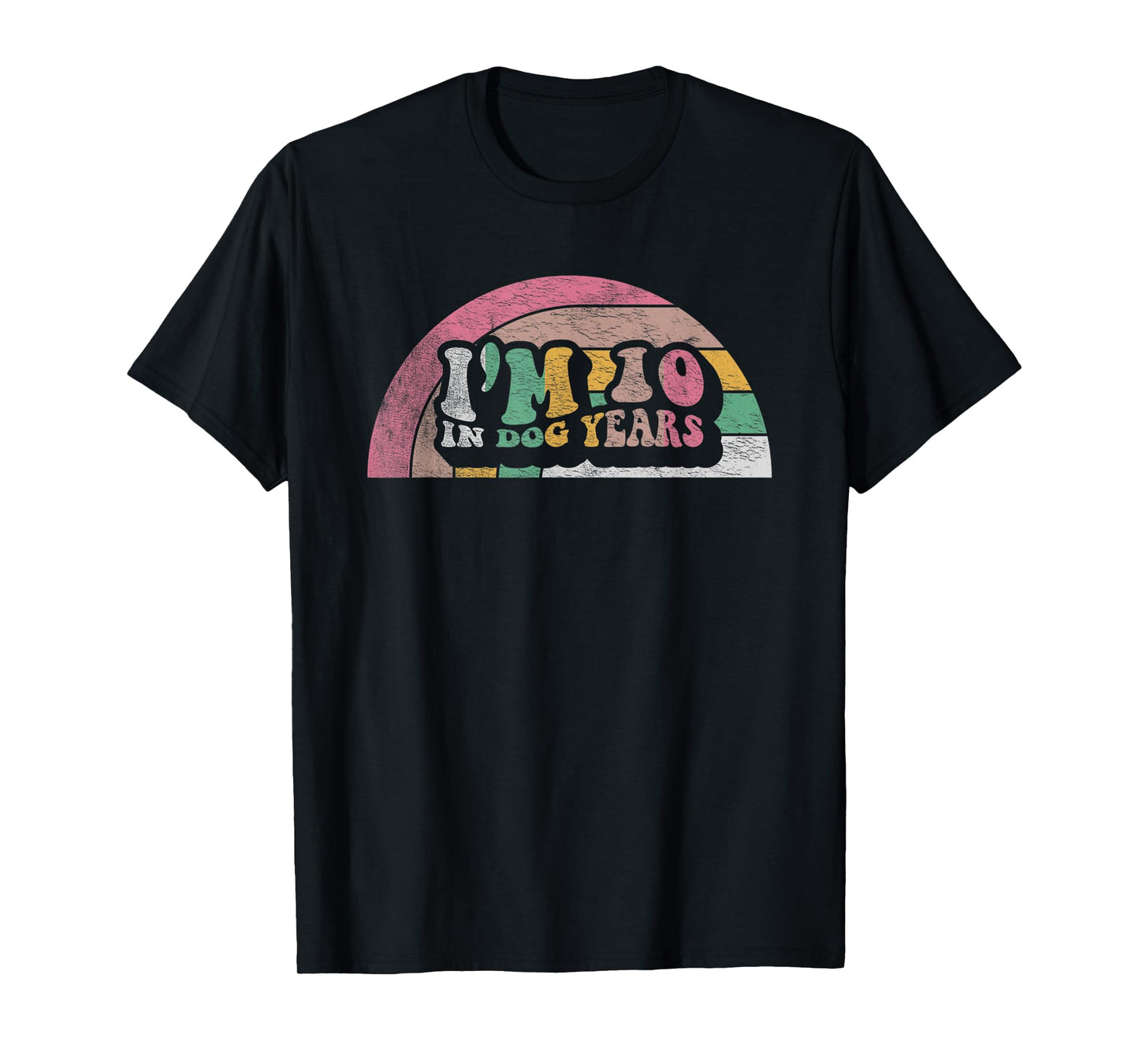 Retro Vintage I'm 10 In Dog Years Funny 70th Birthday Gift T-Shirt