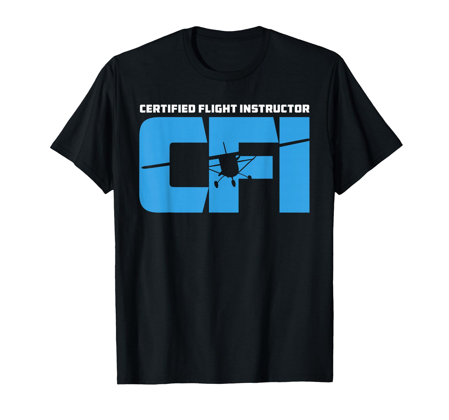 Certified Flight Instructor CFI Airplane Silhouette Design T-Shirt