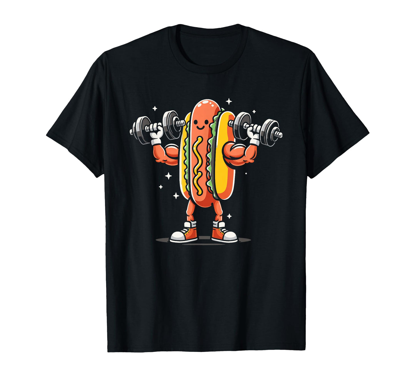 Hotdog Lifting Weights Funny Bodybuilding Weightlifting T-Shirt