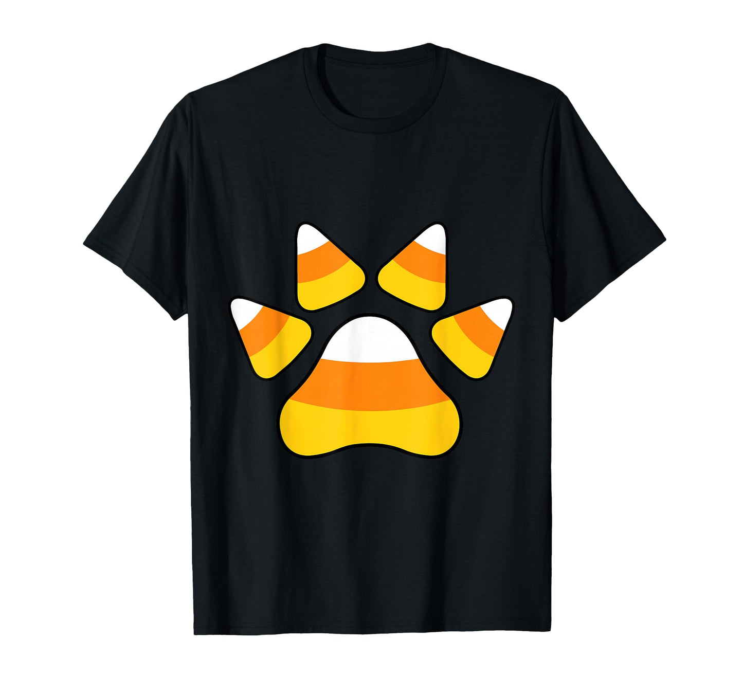 Halloween Candy Corn Paw Print T-Shirt For Animal Lovers T-Shirt