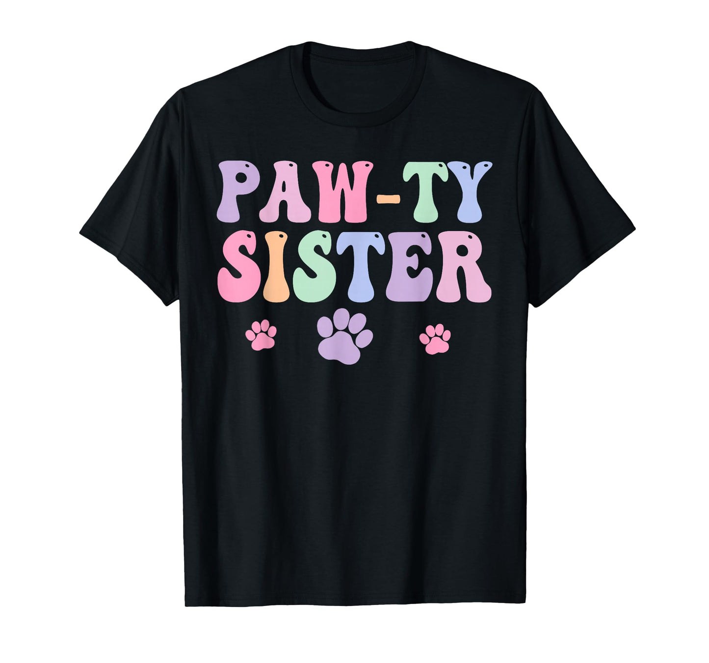 Let's Pawty Girl Sister Puppy Dog Party Birthday Girl Family T-Shirt