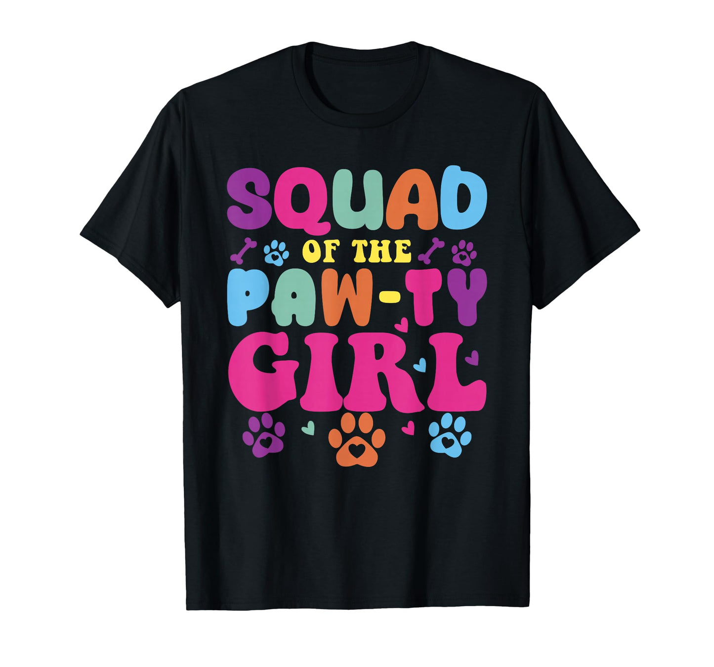 Squad of The Paw-Ty Girl Birthday Family Matching Party T-Shirt