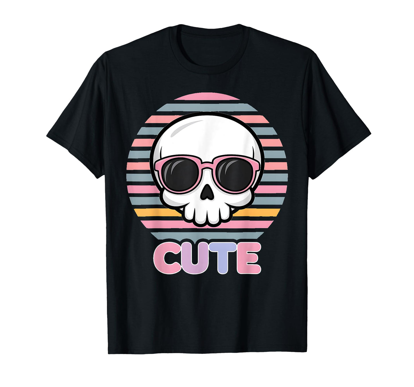 Pastel Goth Fairycore Grunge Kawaii Cute Halloween Skull T-Shirt