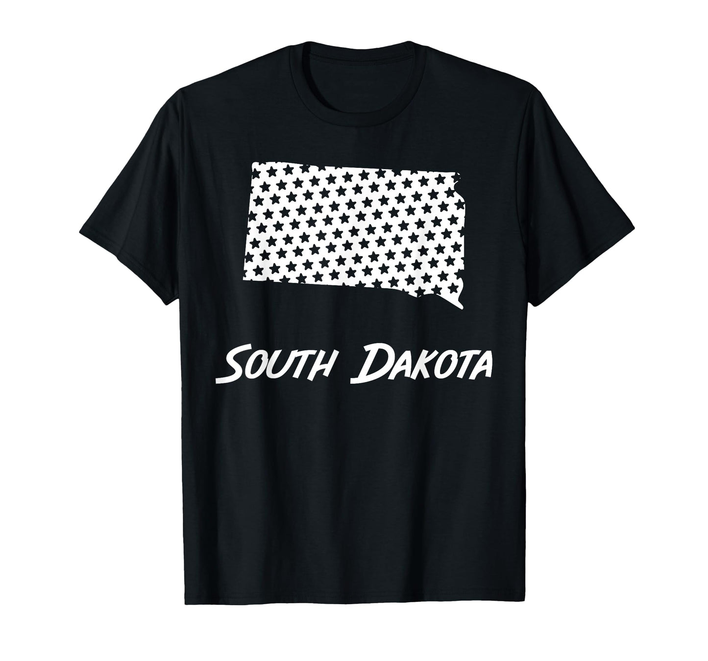 South Dakota USA State Outline Stars Vintage Retro Design T-Shirt