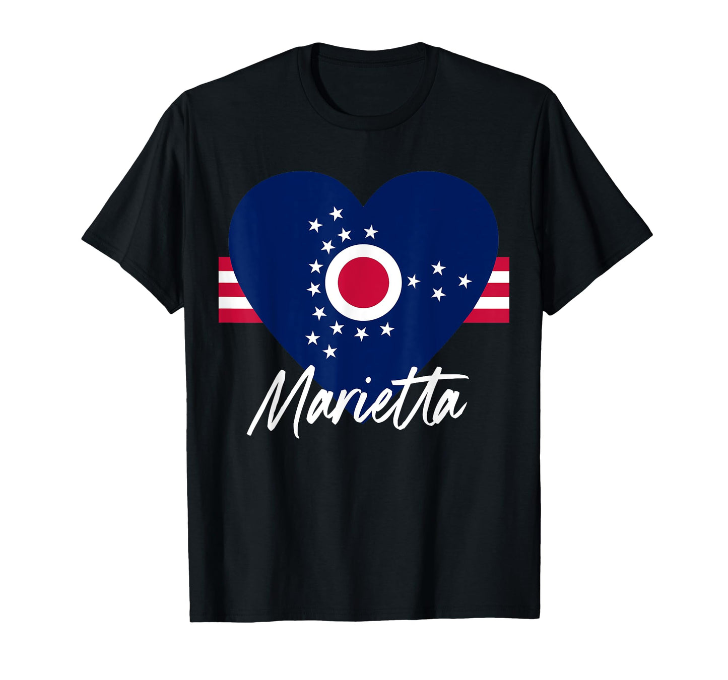 I Love Marietta Ohio OH Flag Heart T-Shirt