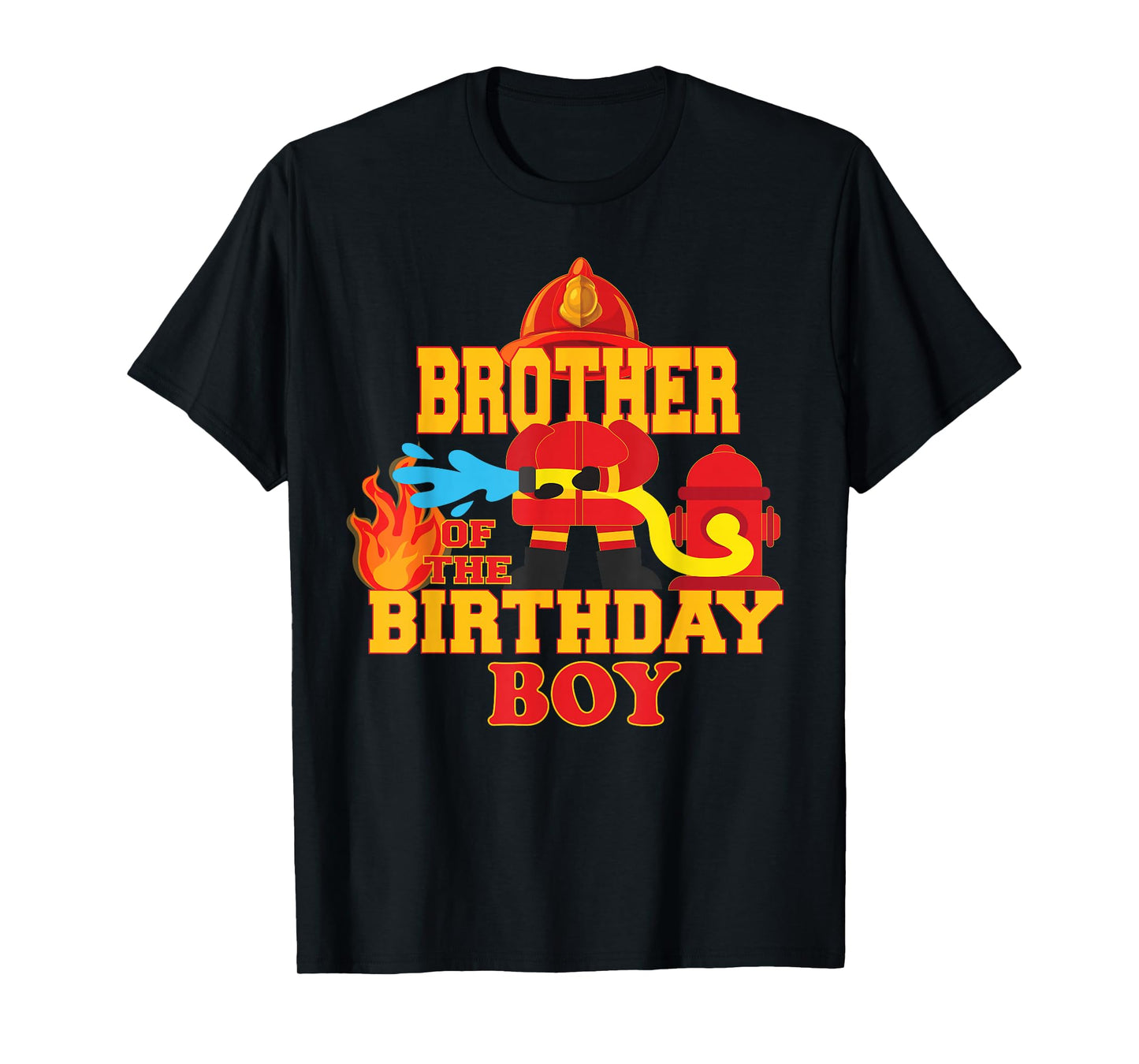 Brother Of The Birthday Boy Firetruck Firefighter Party T-Shirt