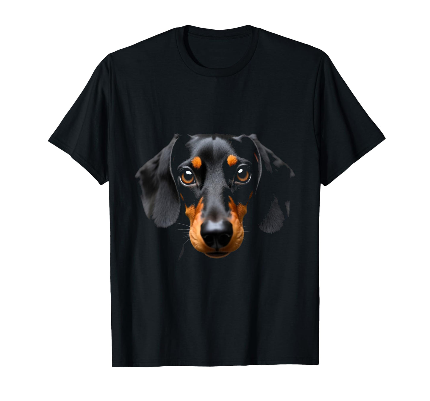 Black Dachshund Dog Wiener Face T-Shirt