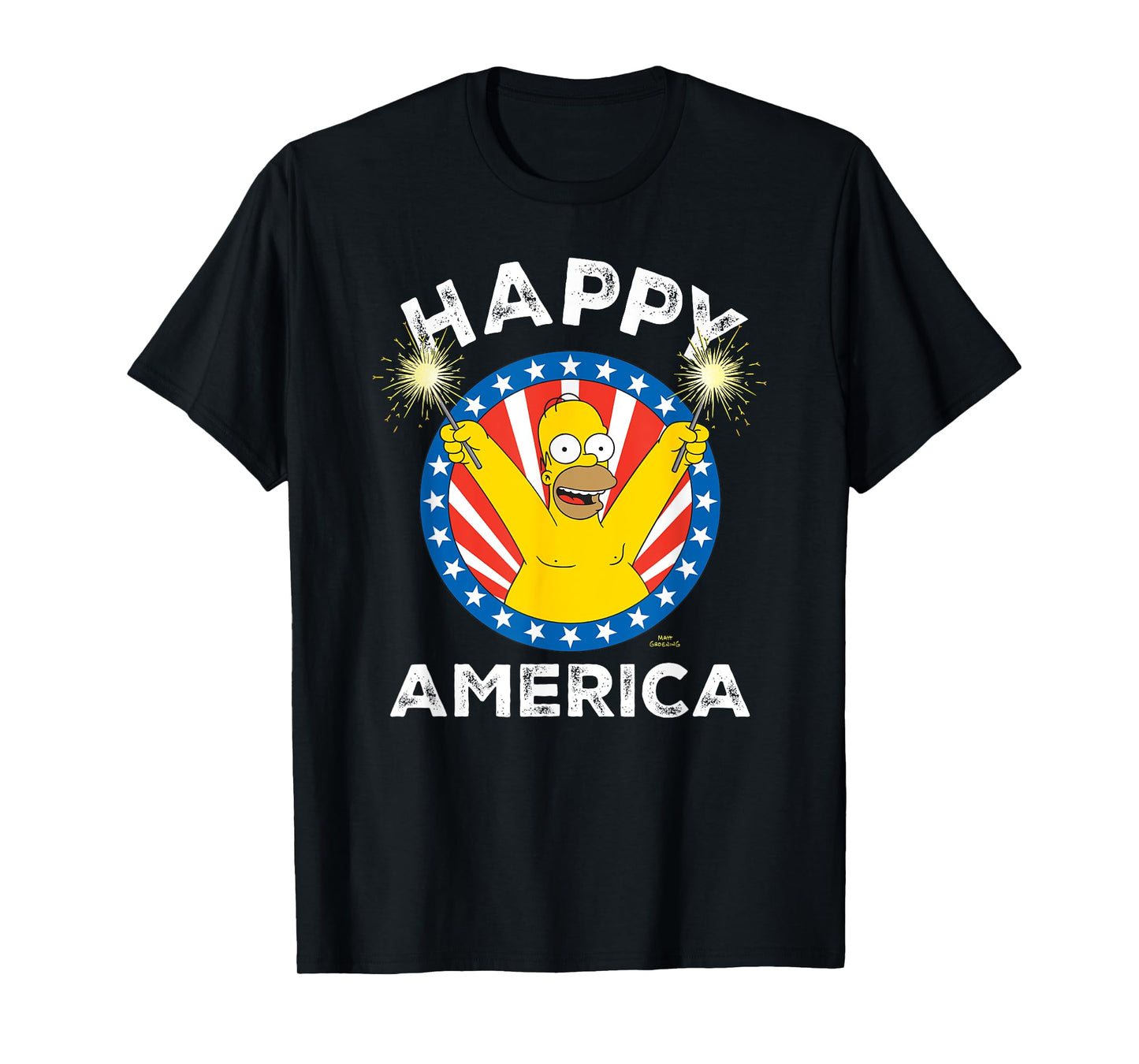 The Simpsons 4th Of July Happy America Homer Simpson T-Shirt