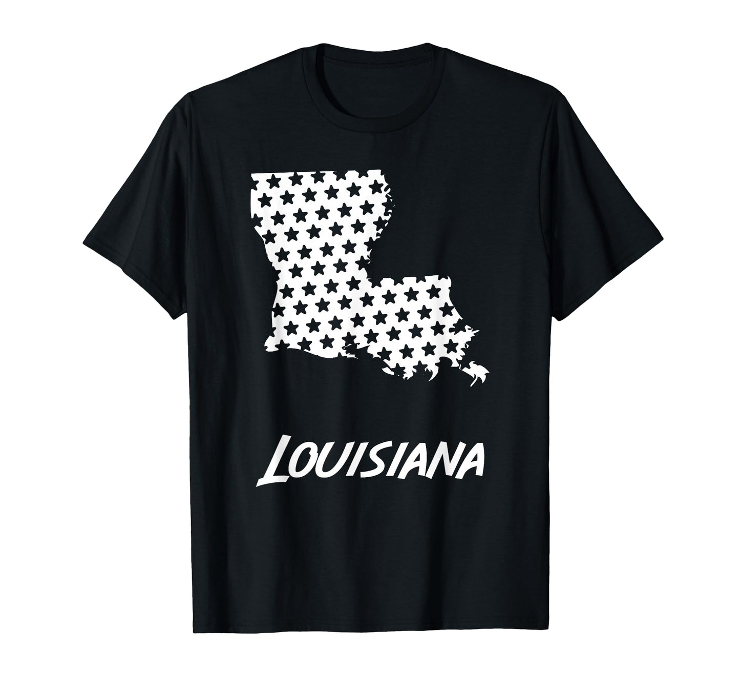 Louisiana USA State Outline Stars Vintage Retro Design T-Shirt