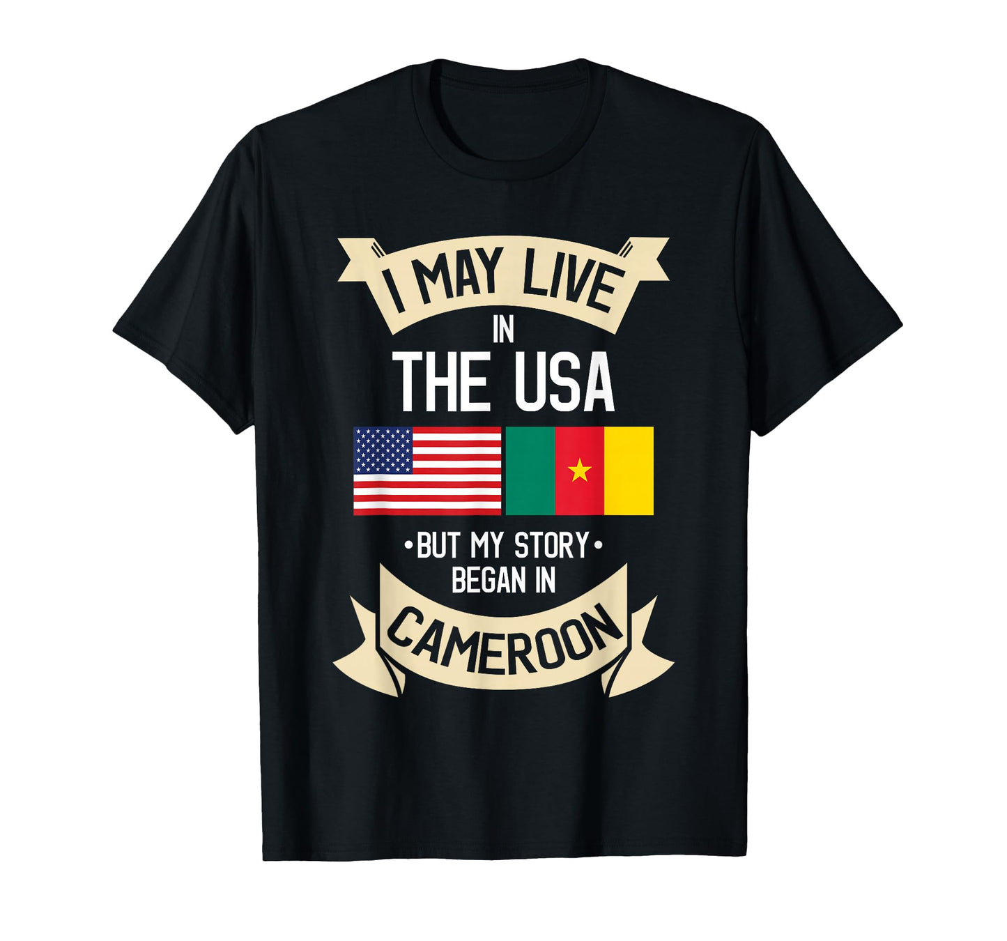 Cameroon American Flag USA Cameroonian Roots Gifts T-Shirt