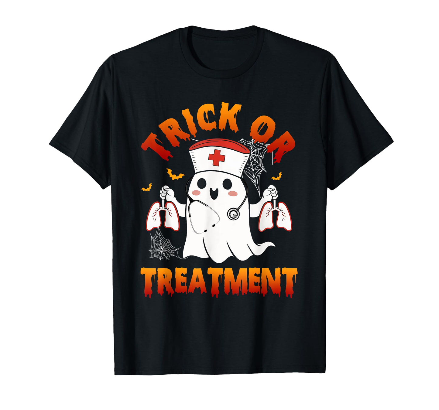 Trick Or Treatment Boo Respiratory Therapist Ghost Halloween T-Shirt