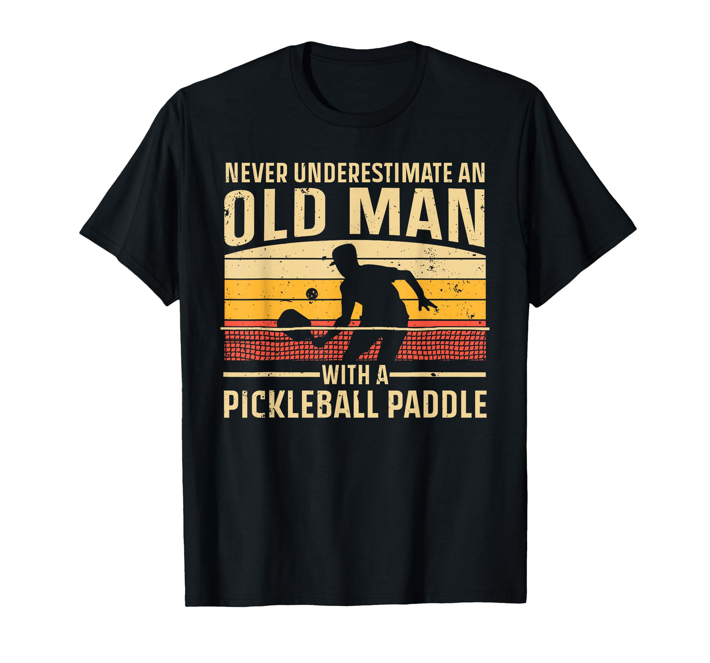 Cool Pickleball Art for Men Grandpa Paddle Pickleball Player T-Shirt