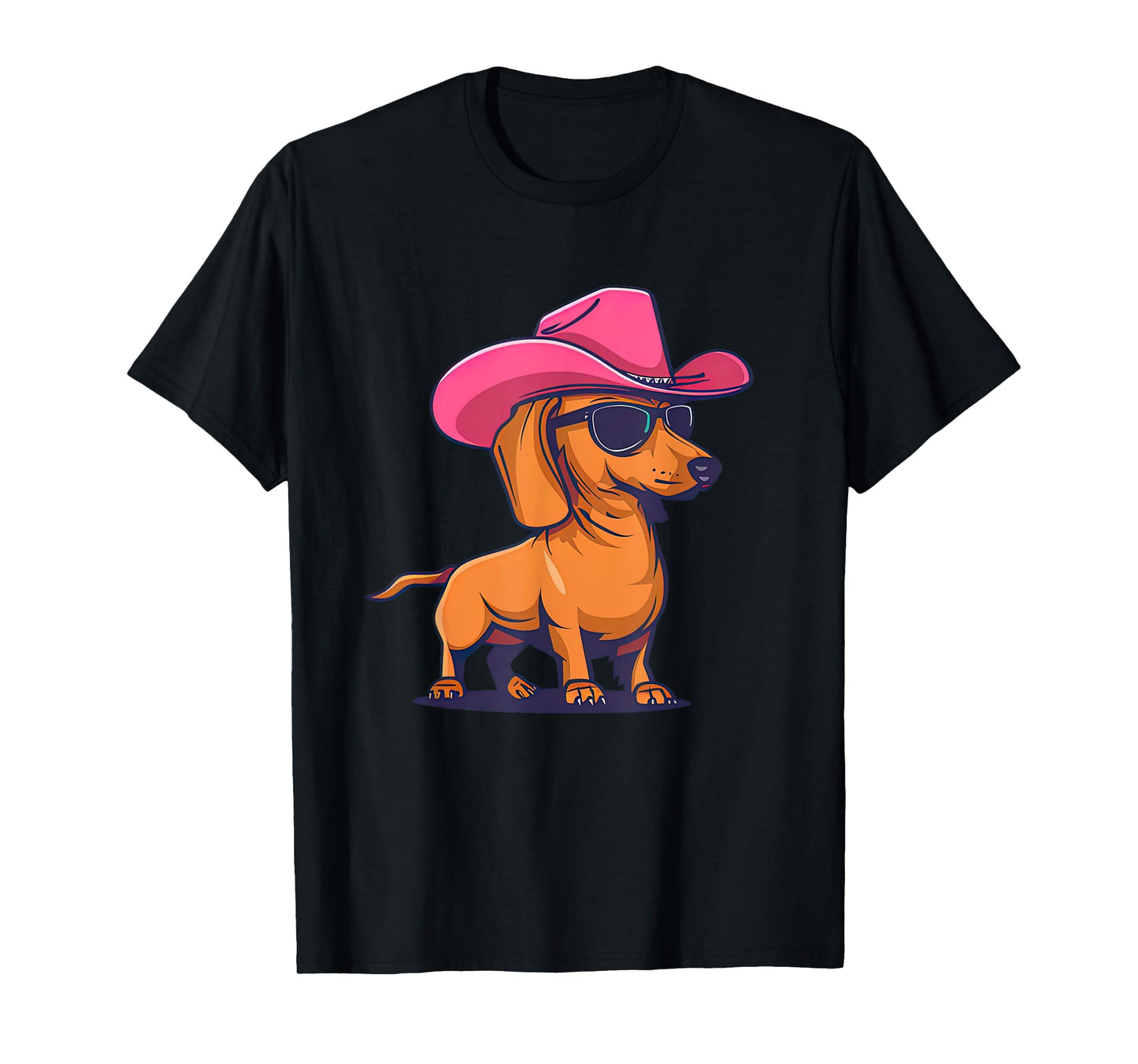 Cute Dachshund Pink Cowboy Hat Wiener Sausage Dog Puppy T-Shirt