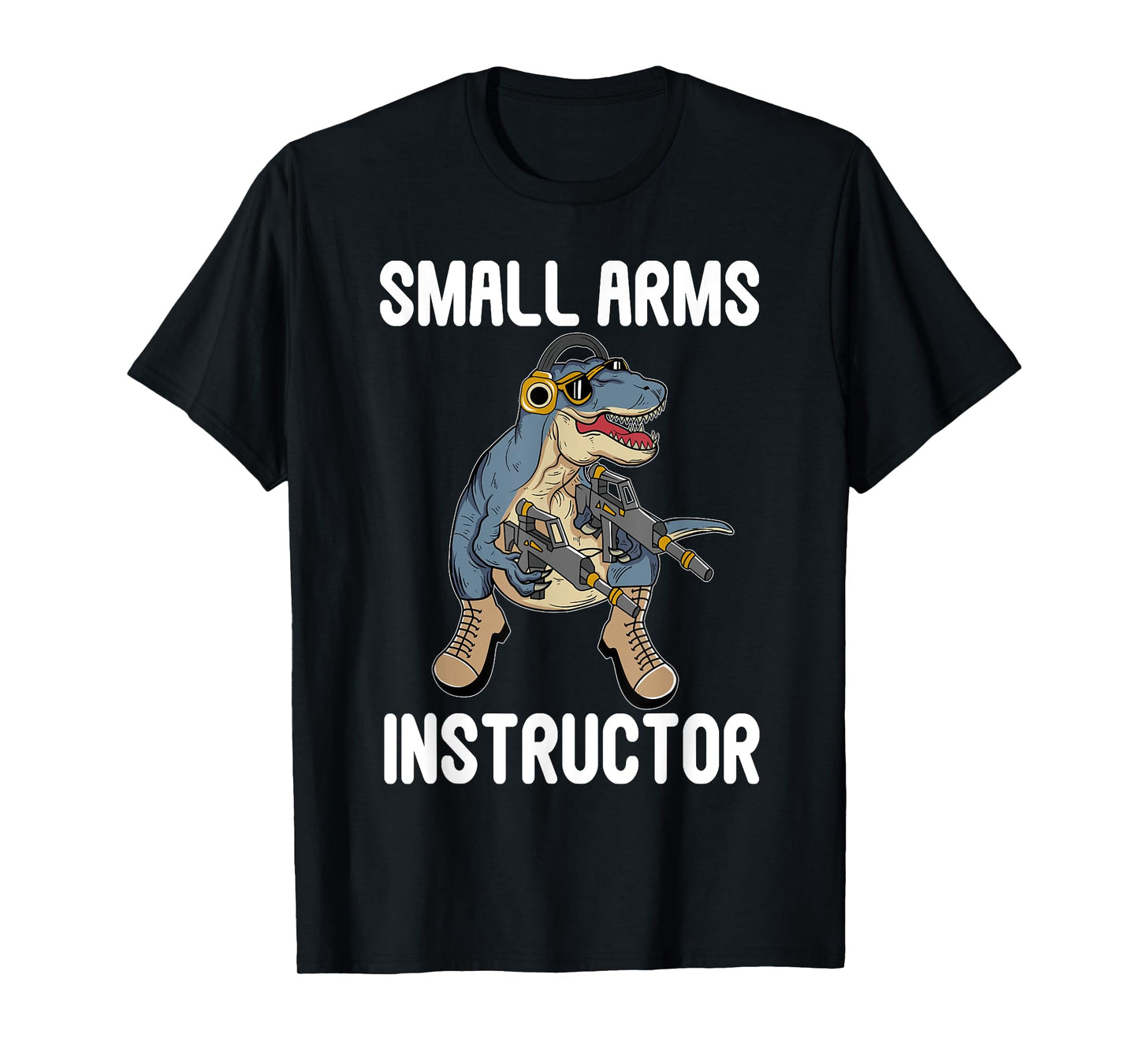 Small Arms Instructor Rex Dinosaur Gun for Firearm Trainer T-Shirt