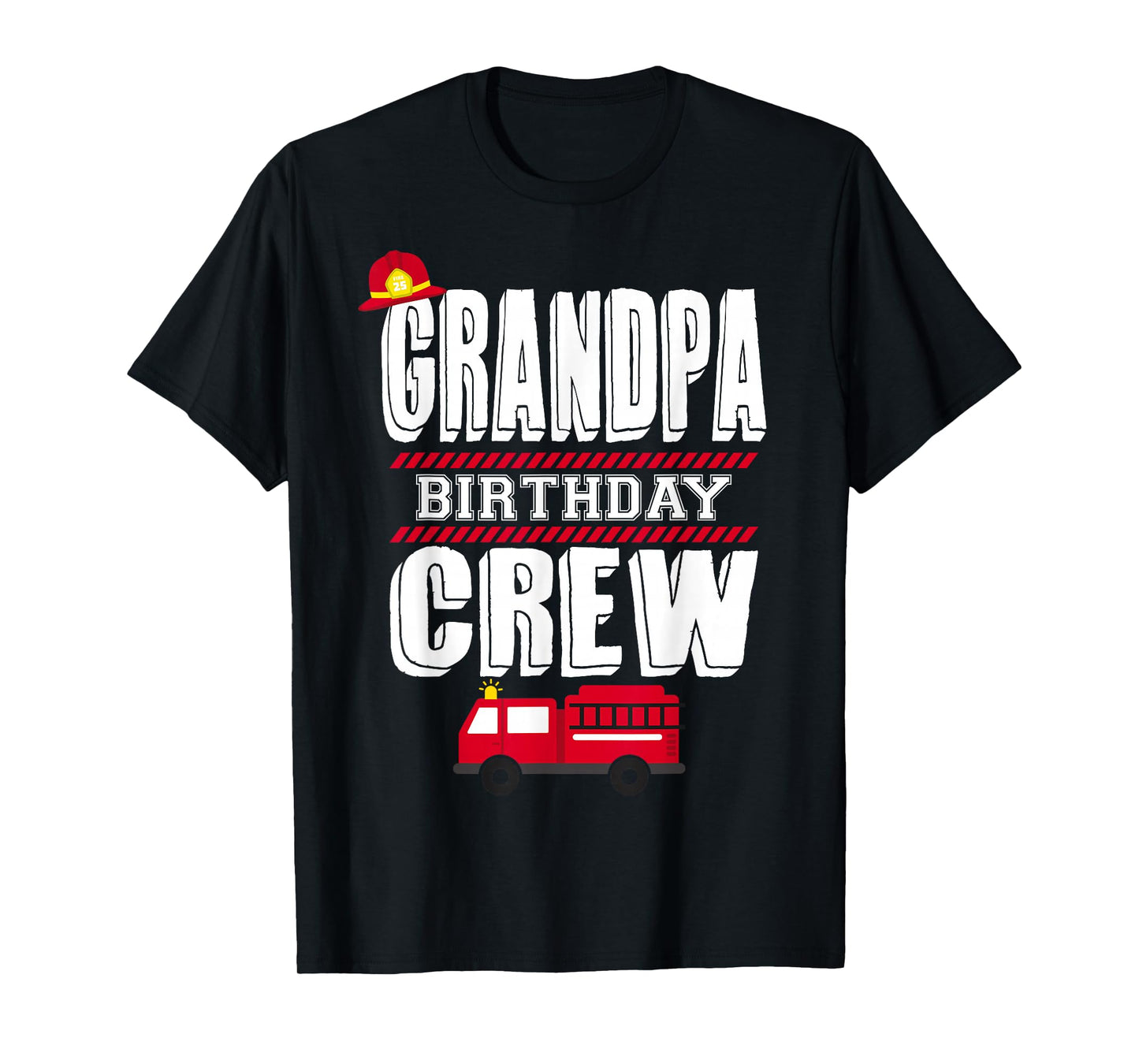 Grandpa Birthday Crew Fire Truck Fireman Party T-Shirt T-Shirt